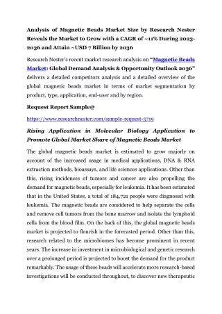 Magnetic Beads Market: Global Demand Analysis & Opportunity Outlook 2036