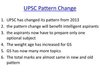 UPSC Change Pattern