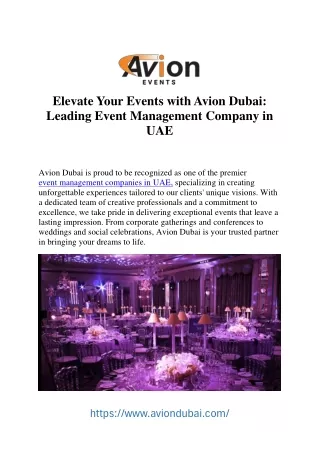 Top Event Management Companies in UAE