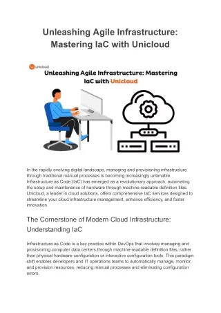 Unleashing Agile Infrastructure: Mastering IaC with Unicloud