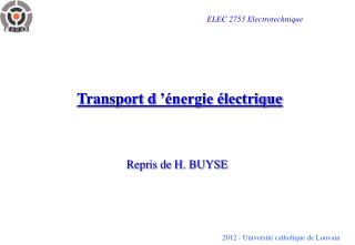 Transport d ’énergie électrique