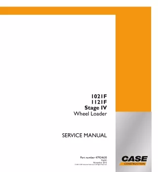 CASE 1121F Stage IV Wheel Loader Service Repair Manual