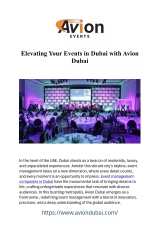 Elevate Your Events: Expert Event Management in Dubai