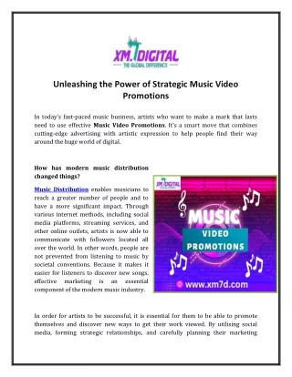 Unleashing the Power of Strategic Music Video Promotions