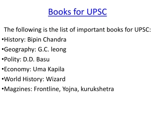 Books for UPSC