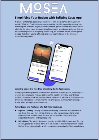 Simplifying Your Budget with Splitting Costs App
