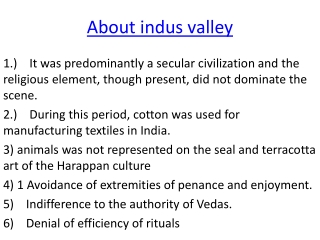 About indus Valley