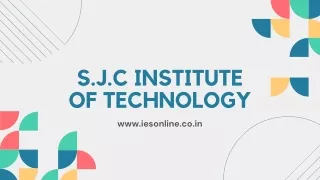 SJC Institute of Technology Bangalore