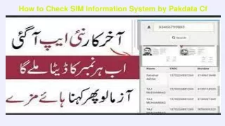 How to Check SIM Information System by Pakdata Cf