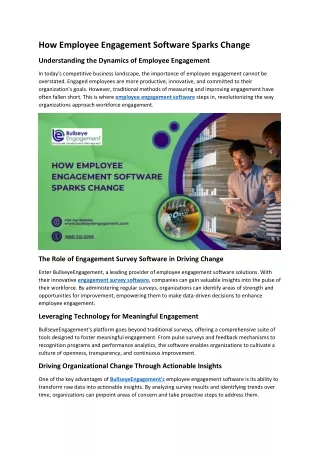 How Employee Engagement Software Sparks Change