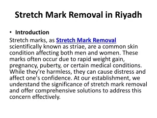 Stretch Mark Removal in Riyadh