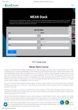 mean stack development courses- 4achievers