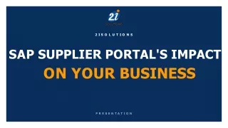 SAP Supplier Portal's Impact on Your Business