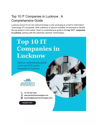 Top 10 IT Companies in Lucknow