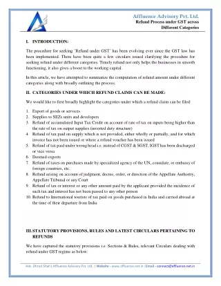 Refund Process under GST across Different Categories