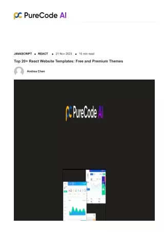 Top 20  React Website Templates: Free and Premium Themes - Blogs