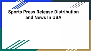 Sports Press Release Distribution and News In USA
