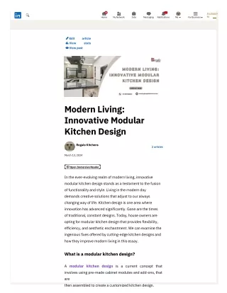 Modern Living: Innovative Modular Kitchen Design