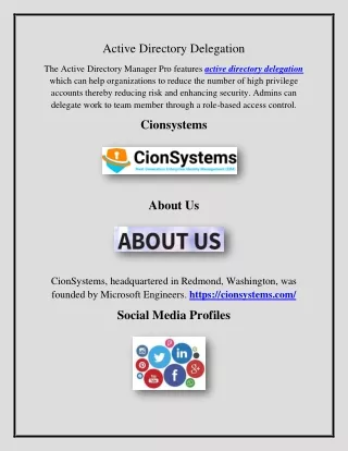 Active Directory Delegation, cionsystems.com