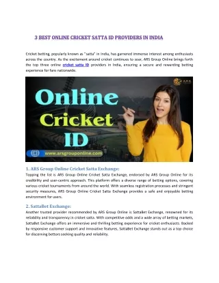3 Best Online Cricket Satta Id Providers In India