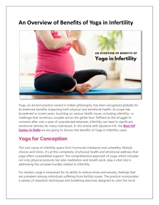 Yoga in Infertility | Yoga Exercises for Fertility | Gaudium IVF