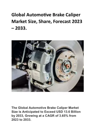 Automotive Brake Caliper Market