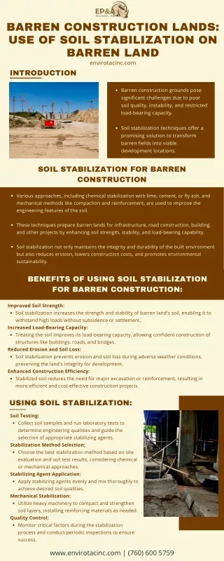 Barren Construction Lands Use of Soil Stabilization on Barren Land INFO