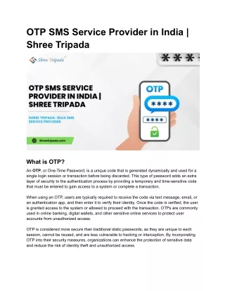 OTP SMS Service Provider in India _ Shree Tripada