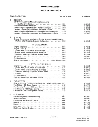 CASE 1835B UNI-LOADER Service Repair Manual