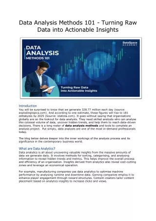 Data Analysis Methods 101