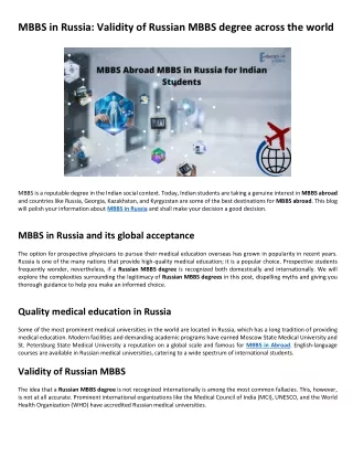 MBBS in Russia