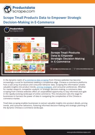 Scrape Tmall Products Data to Empower Strategic Decision-Making in E-Commerce