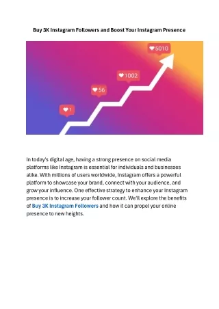 Buy 3K Instagram Followers and Boost Your Instagram Presence