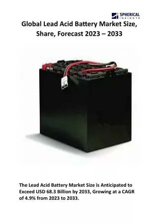 Global Lead Acid Battery Market Size