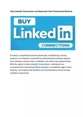 Buy LinkedIn Connections and Skyrocket Your Professional Network