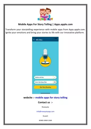 Mobile Apps For Story Telling  Apps.apple.com