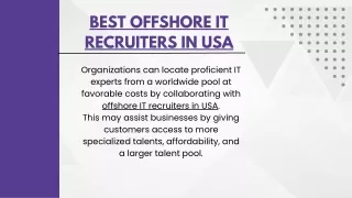 Best Offshore IT Recruiters In USA