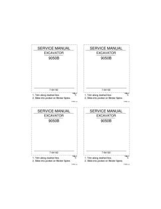 CASE 9050B Excavator Service Repair Manual