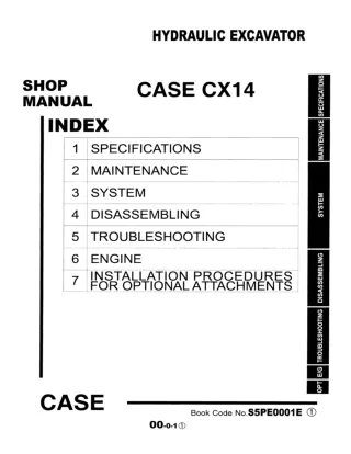 CASE CX14 Hydraulic Excavator Service Repair Manual