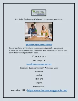 Gas Boiler Replacement Scheme | Homeenergygrants.net