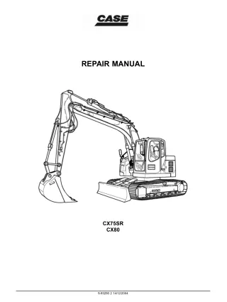 CASE CX75SR CRAWLER EXCAVATOR Service Repair Manual