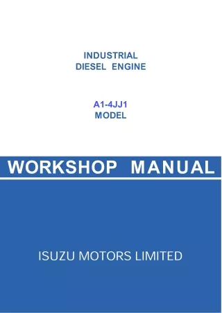 JCB Isuzu Engine A1-4JJ1 Service Repair Manual