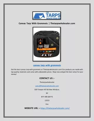 Canvas Tarp With Grommets | Thetarpswholesaler.com