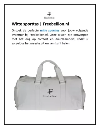 Witte sporttas  Freebellion.nl