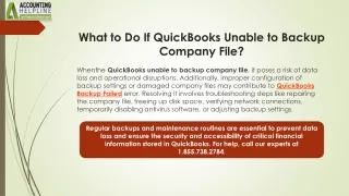 Avoiding Data Loss: QuickBooks Unable to Backup Company File Solutions