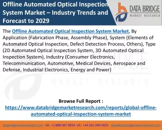 Offline Automated Optical Inspection System Market
