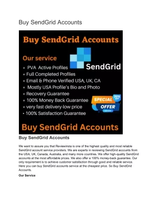 Buy SendGrid Accounts