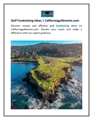 Golf Fundraising Ideas  Californiagolfevents.com