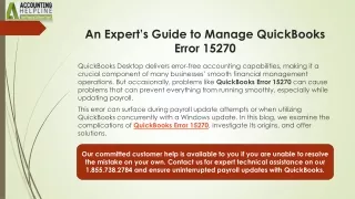 Fix QuickBooks Error 15270 in Minutes: Step by Step Guide