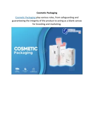 Cosmetic Packaging